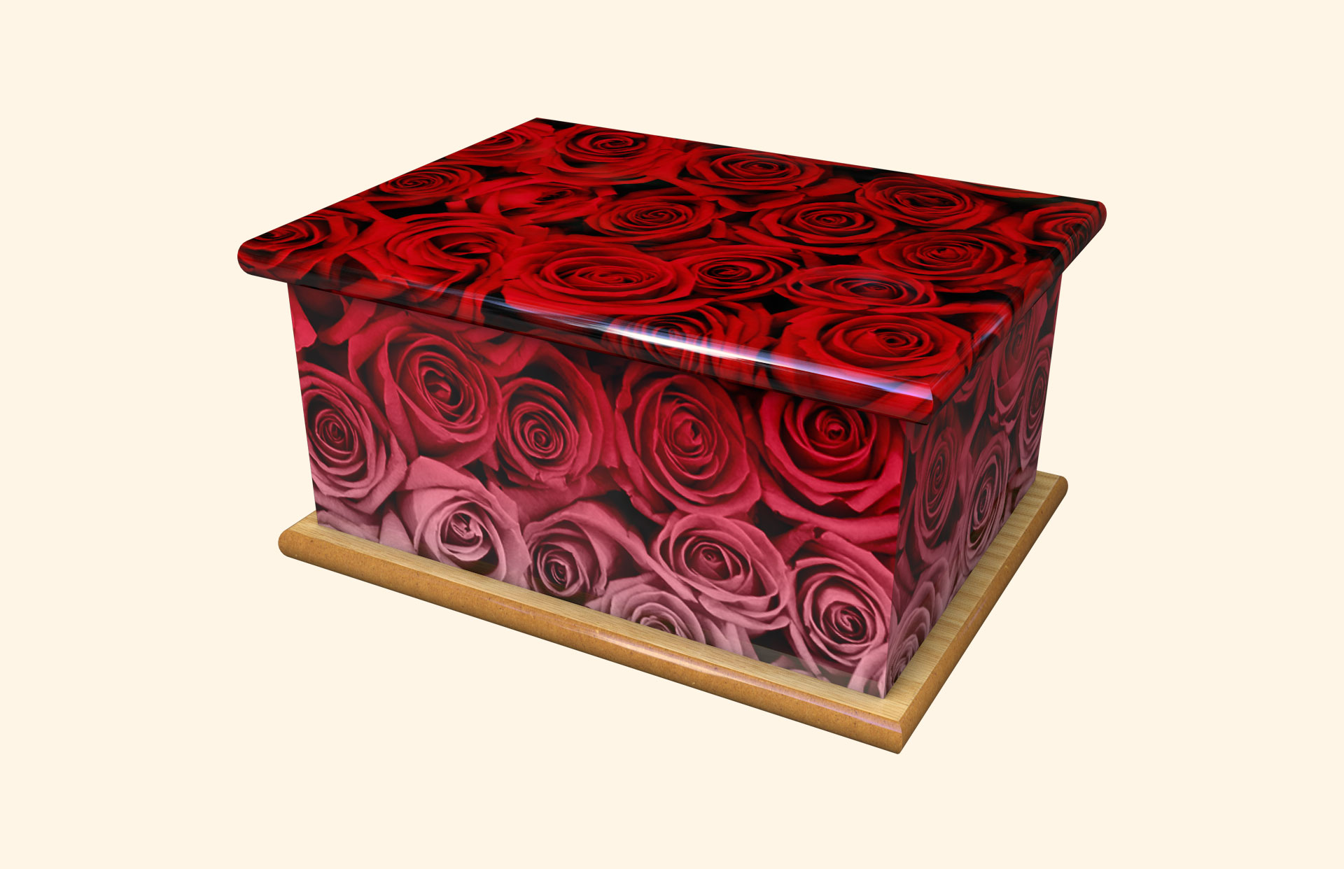 Rows of Roses adult ashes casket